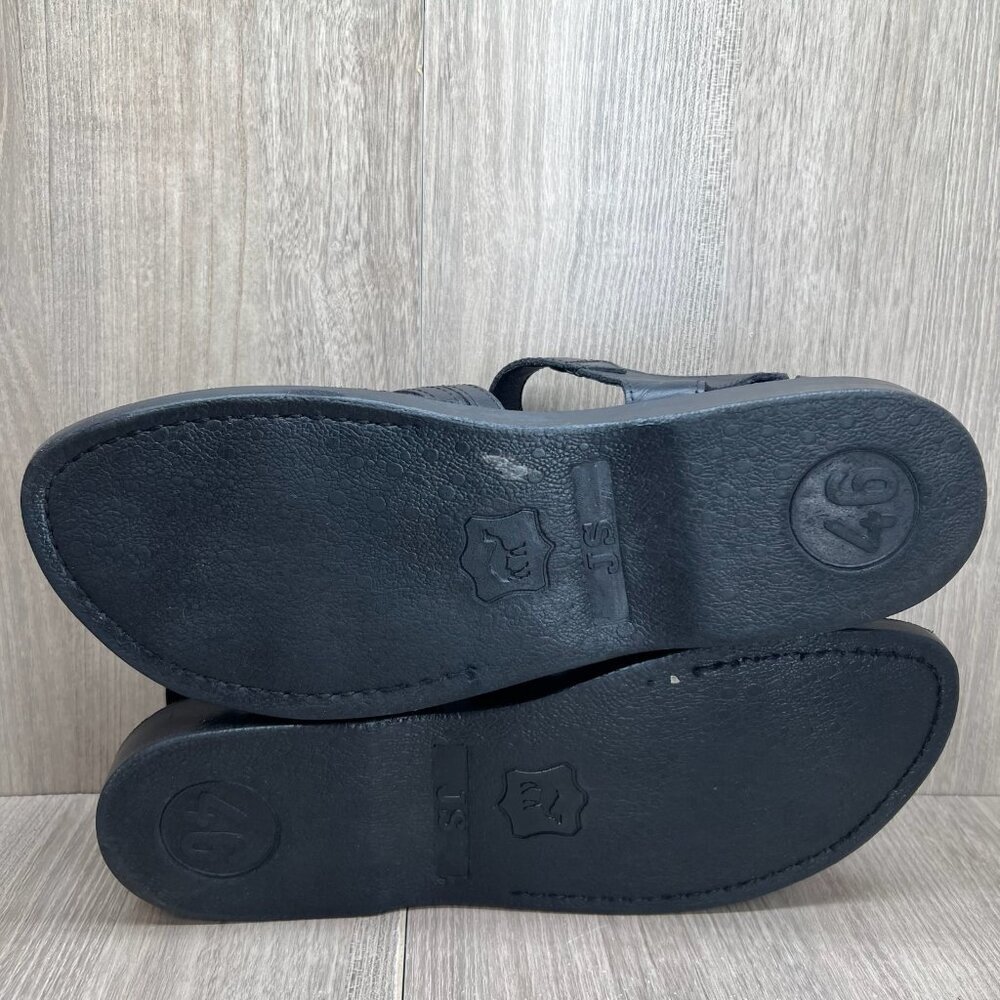 Jerusalem Barak Closed Toe Sandals Mens 46 Ankle Strap Handcrafted Leather Black - Picture 10 of 12